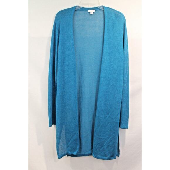 J. Jill Sweaters - Lot of 2 J Jill Linen Blended Lightweight Long Cardigan size M/Tall Blue Pink
